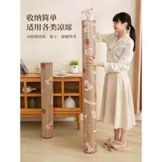 [Tmall Genuine] Cool Mat Saco de armazenamento especial à prova d'água à prova de umidade Tapete de bambu reto com cordã