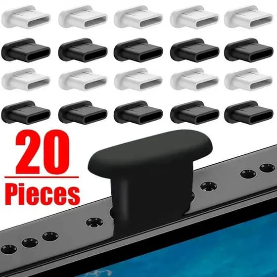 5/10/20 plugs de silicone para proteger portas de carregamento Tipo C, protetores contra poeira