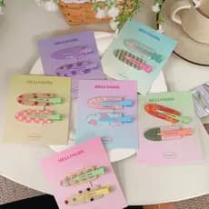 1Pcs Clipes Coloridos Para Garotas Doces Grampos De Cabelo Sem Costura Laterais Franjas Acessórios