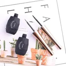 Topika delineador líquido feminino, à prova d'água, genuíno, sem manchas, ponta dura, ponta macia, cabelo fino e macio,
