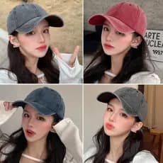 Boné de pico feminino 2024 novo estilo chapéu masculino beisebol verão rosto-aparecimento pequeno Street Wear feminino D