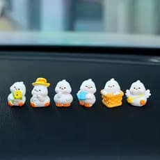 Pastoral pequeno pato gordo ornamentos decorações de carro em miniatura carro elétrico senhoras bens do carro cura tela