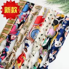 Primavera verão lenço de seda fino moda feminina tira longa estreita rua Wear pequeno rosto dupla Face lenço decorativo