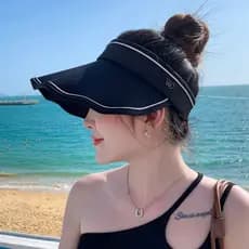 Nuvem protetor solar chapéu de sol feminino primavera verão Anti-ultravioleta aba grande oco chapéu de concha chapéu de