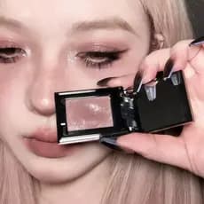 Asiático Defumado Cinza Rosa!Paleta de sombras monocromáticas 2026 novo estilo feminino azul terra cor diária luz maquia