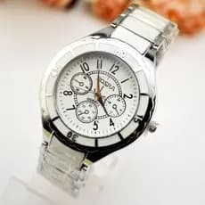 Relógio masculino relógio masculino relógio de quartzo Anti-cerâmica banda de aço à prova dwaterproof água relógio espor