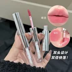 Batom labial de duas cabeças, leite, chá, cor transparente, cor Nude, espelho, Toot, longa duração, não desbota, copo an