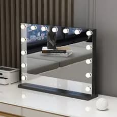 Espelho de maquiagem com luz LED Desktop espelho de maquiagem de dupla utilização minimalista mesa dedicada espelho de m