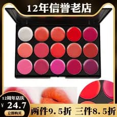 15 cores paleta de brilho labial maquiagem hidratante hidratante cor Nude batom placa batom caixa de Gel labial paleta d