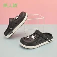 Genuíno beleza ponte buraco sapatos feminino novo estilo exterior Wear antiderrapante casal dos desenhos animados sandál