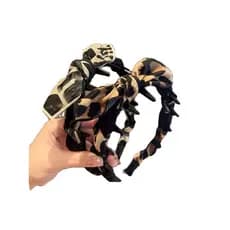 Retro Bowknot dentado bandana alta bandana feminino 2026 novo estilo bandana antiderrapante cabelo curto simples preto C