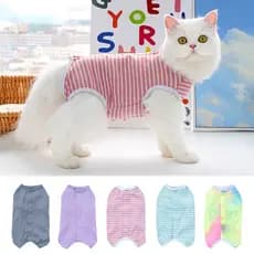 Animais de estimação podem usar em quatro estações, cor sólida, listrado, roupas de esterilização para gatos, cães, roup