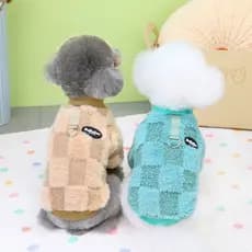 Cão de estimação puxar anel roupas para animais de estimação casaco de lã de duas pernas roupas para cães de estimação o