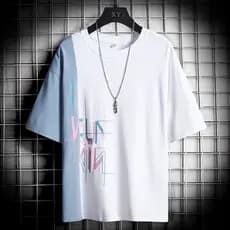 2025 verão gelo seda manga curta camiseta masculina meia manga camiseta Street Wear masculino verão branco camiseta topo
