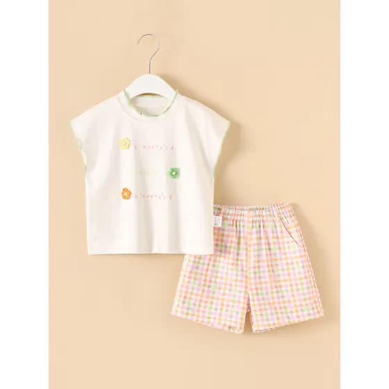 Meninas verão roupas de bebê colete fino Shorts terno de duas peças roupas de passeio roupas de bebê roupas de verão