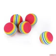Bola de brinquedo para animais de estimação, produtos elásticos, bola resistente à mordida, bola de arco-íris para gatos