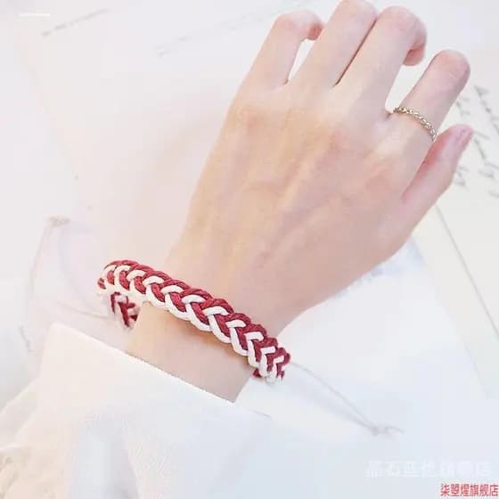 Feito à mão versão coreana namorada Design pulseira estudante casal estilo Retro algodão linho pulseira na moda simples
