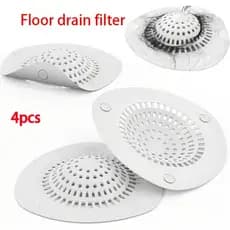 4pcs.Capa de drenagem de chuveiro anti-cabelo. Instalação de ventosa antibloqueio. Filtro de pia