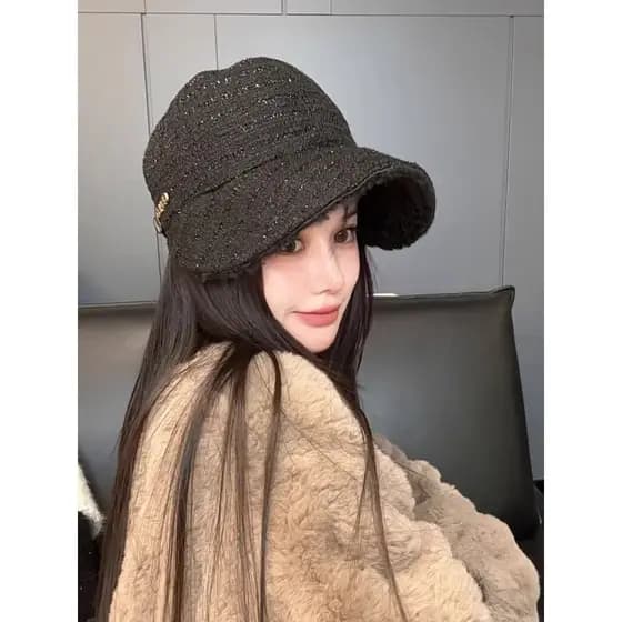 2026 outono inverno novo estilo dupla Face Wearable forro de lã engrossado quente boné de pico aba larga mostrando rosto