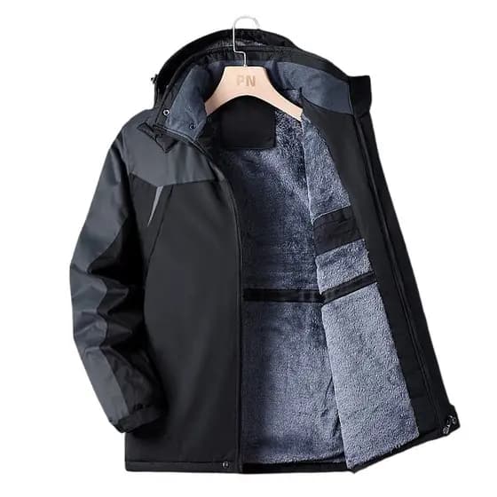 Jaqueta masculina estilo engrossado jaqueta masculina inverno forro de lã acolchoado jaqueta acolchoada à prova de vento