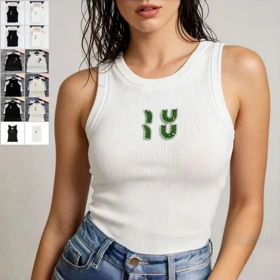 Regatas Femininas top cropped Colete Feminino Sem Mangas camis Puro Algodão Moda Camisola De Malha Camisetas