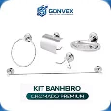 Kit Acessórios para Banheiros Stander Completo 5 peças inox