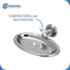 Saboneteira  Porta Sabonete Parede Aço Inox e Alumínio Para Banheiro