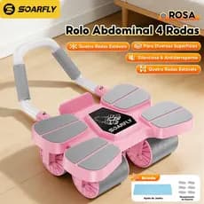 SOARFLY Rolo Abdominal 4 Rodas Estável e Antiderrapante com Apoio para Cotovelos e Rebote Automático