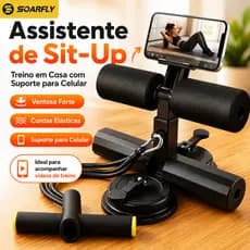 SOARFLY Aparelho de Abdominal Sit-Up com Ventosa Dupla, Ajustável e Faixa Elástica