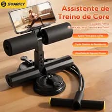 SOARFLY Aparelho para Abdominais com Ventosas Duplas, Altura Ajustável, Corda Elástica e Suporte para Celular