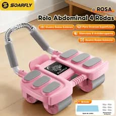 SOARFLY Rolo Abdominal Multifuncional 4 Rodas, Silencioso e Antiderrapante para Abdômen, Braços e Costas