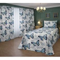Lençol Solteiro 4 Peças com Cortinas Estampadas toque de Algodão Aveludado + 2 Porta Travesseiros  *Super Oferta