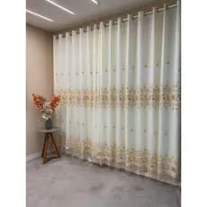 Cortina Cristal  4,00M X 2,60M / 3.00M X 2.60M  Bordada Com Forro de Voil- SURPER PROMOÇÃO