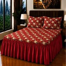 Colcha Cobre Leito Letícia Oxford com Babado | Casal Box 2,70m x 2,50m | 3 Peças *Promoção