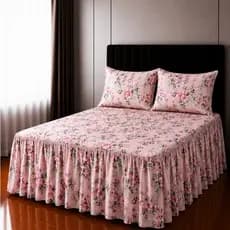 Colcha de cama Super King E King com Babado 3.00m x300m  Toque de Algodão Aveludado Luxo Macia e Super *Oferta