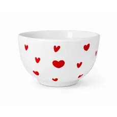 Bowl de Cerâmica 700ml Estampa Coração | Tigela para Sopa, Caldos, Açaí, Cereais e Mesa Posta