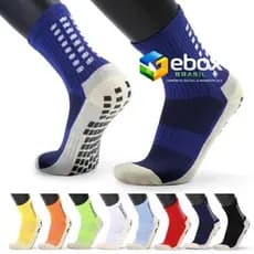 Kit 3 Pares Meia  Antiderrapante Esportiva Cano Longo para Futebol, Academia e Treino Meiao