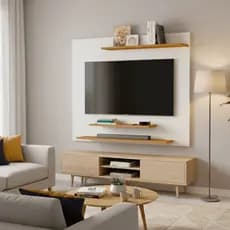 Painel Dubai para TV até 32 Polegadas Home 90cm Compacto 2 Prateleiras Moderno