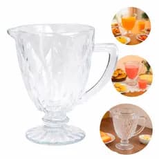 Jogo com Jarra Diamond 1200ML e 4  Taças 340ML Diamante Kit Água Suco Vinhos refrigerante material vidro original
