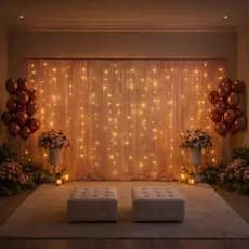 Cortina Voil Para Festa Painel Decorativo 3,00x2,00m Casamento Aniversário Formatura Colação De Grau