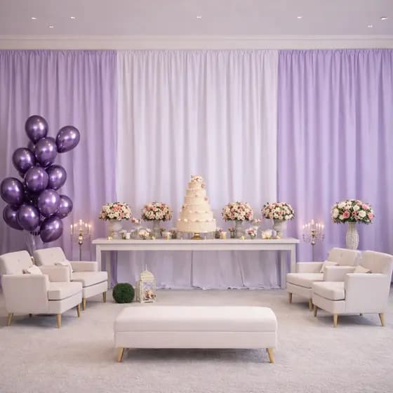 Cortina Painel Festa 9 Metros Aniversário 15 Anos Debutante 9,00x2,50 Decoração Eventos Casamento