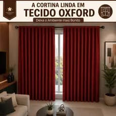 Cortina Oxford 3,00x3,00 Sala Quarto Tecido Grosso Luxo Acabamento Premium