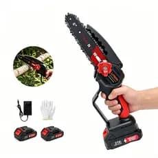 🔥Motosserra Elétrica Mini 6 Polegadas Recarregável 21V Profissional Kit Completo 2 Baterias