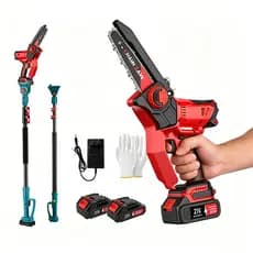 8" 6" Motosserra Elétrica A Bateria Brushless Portátil 48V 21V Sem Fio 2 Baterias 780W 550W 350W Extensor 2m
