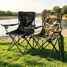 🔥Cadeira camping dobravel 200kg Porta Copos com Porta Copos Pesca Praia Acampamento com bolsa