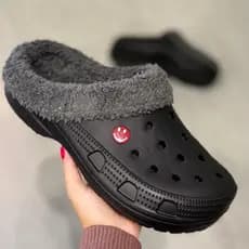 Babuche Masculino Forrado Pelúcia Inverno Antiderrapante Confortável Preto Casual