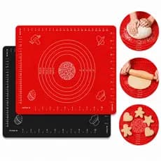 Tapete de Cozinha de Silicone Culinário 40x50cm Grande Antiaderente Abrir Massa Pizza Pão Biscoito