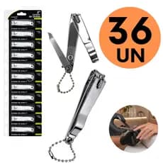Kit Cortador de Unha 3” Grande Premium Aço Cromado Resistente com Lixa Para Mãos e Pés Utilidades