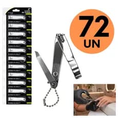 Kit Cortadores de Unha Grande 3” Premium Aço Cromado com Lixa Resistente Pedicure Atacado Barato