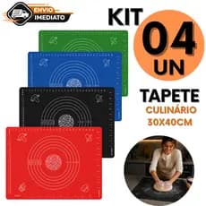 Tapete Tábua de Silicone Culinária Antiaderente para Abrir Massas Bolo Pão Biscoito Padaria 30x40cm